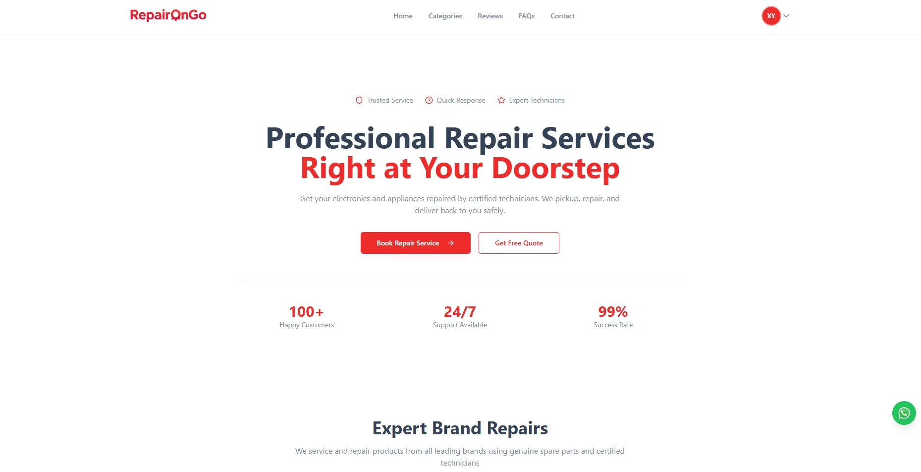 RepairOnGo — Service Platform project built by codelaunch